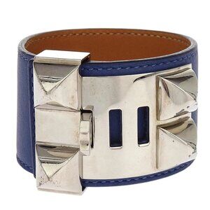 Hermes Blue Encre Swift Collier De Chien Bangle T2 C FM 002 PM 117049